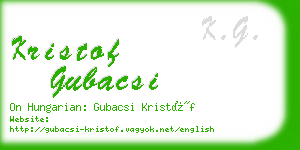 kristof gubacsi business card